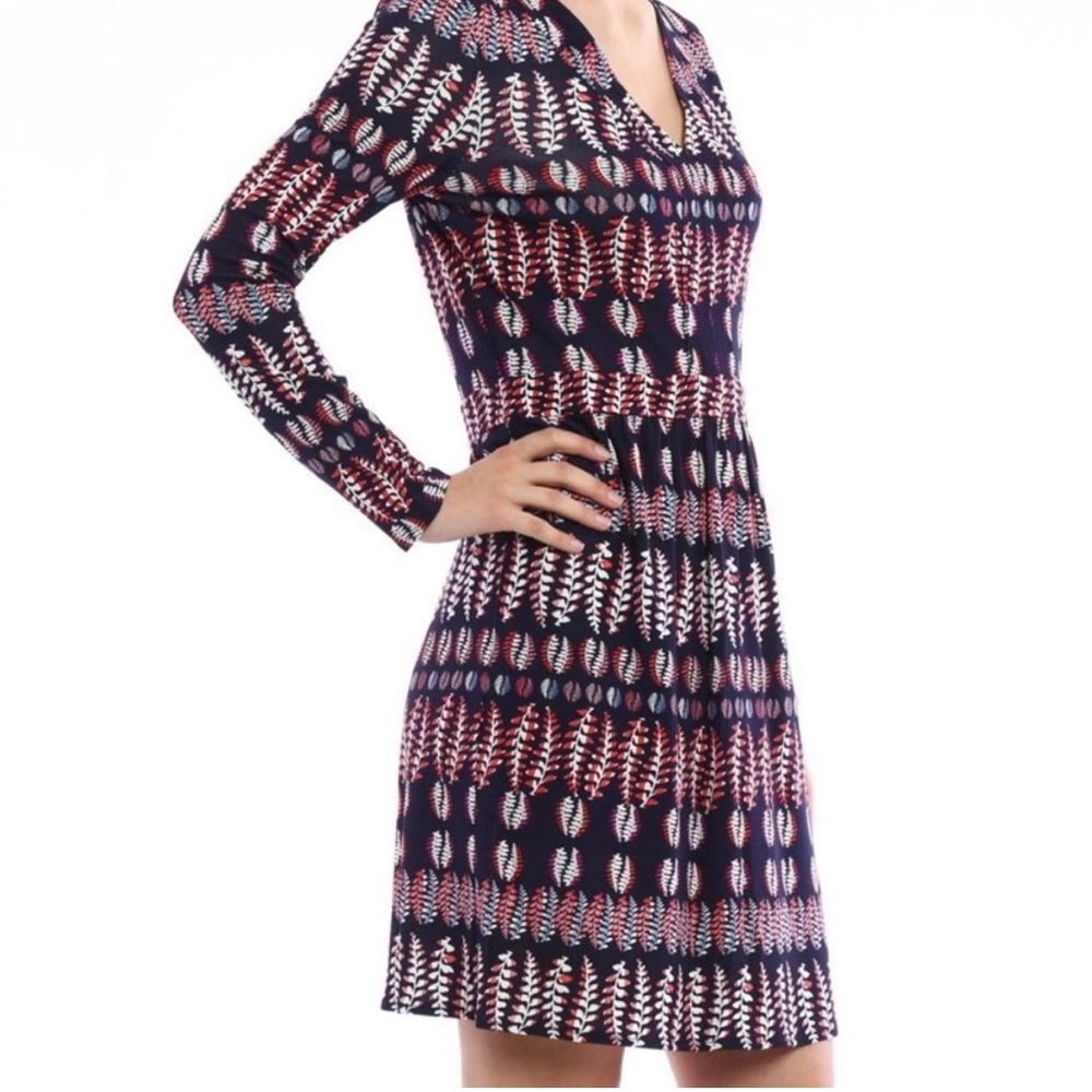 Tory Burch fantasy viscose dress in navy blue